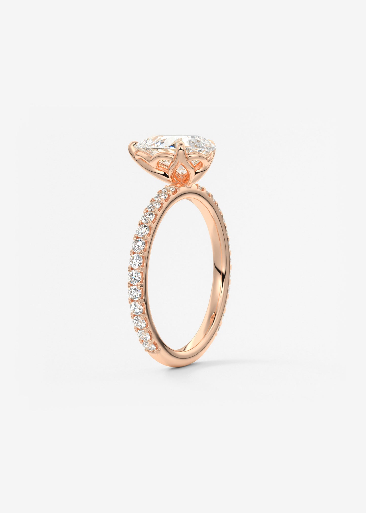 Oval Solitaire With Raised Basket Gallery Lab Grown Diamond Engagement Ring