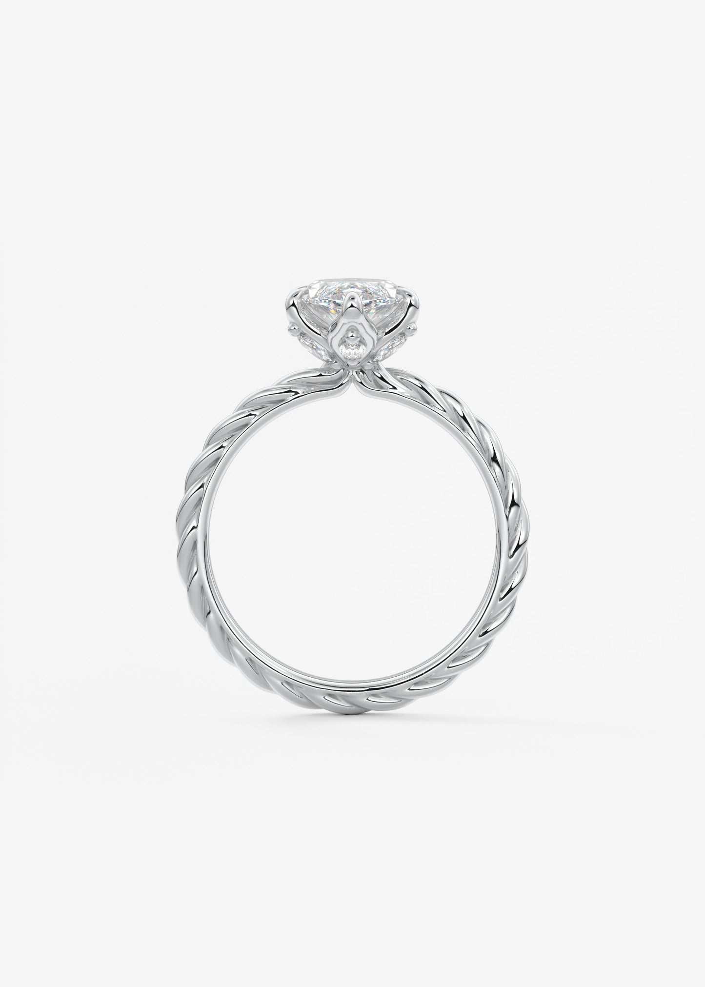 Oval Solitaire With Raised Basket Gallery Lab Grown Diamond Engagement Ring