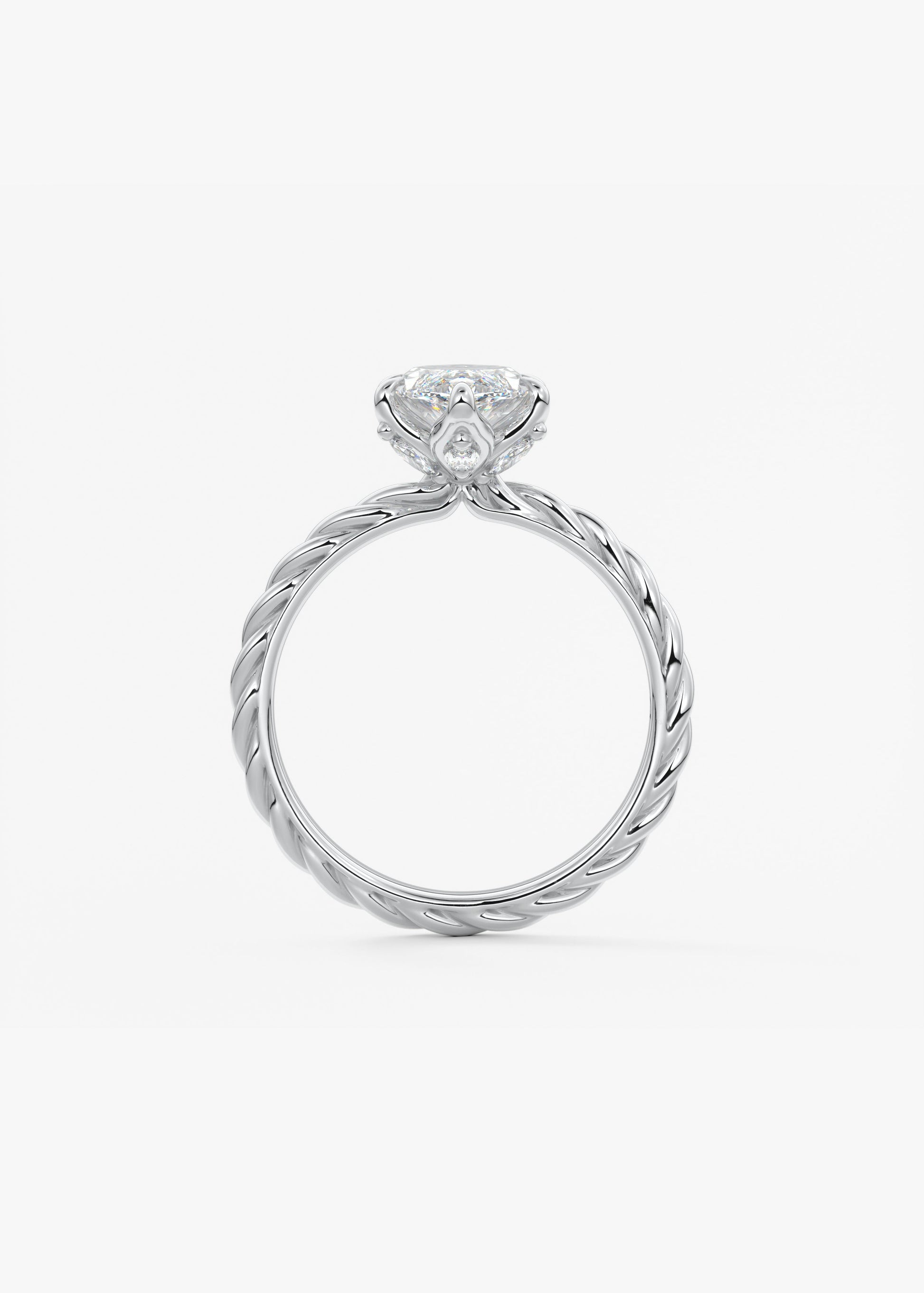Oval Solitaire With Raised Basket Gallery Lab Grown Diamond Engagement Ring