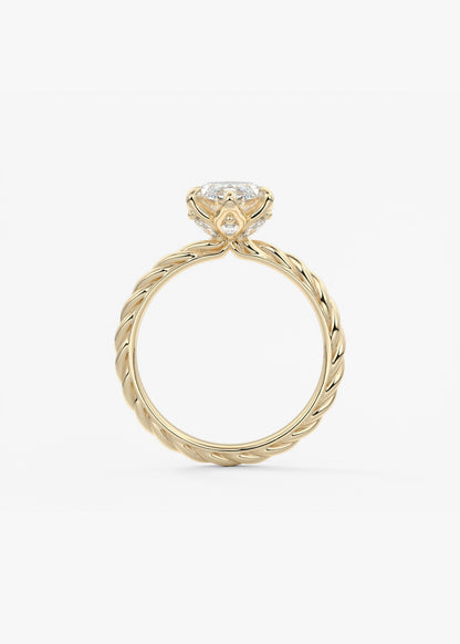 Oval Solitaire With Raised Basket Gallery Lab Grown Diamond Engagement Ring