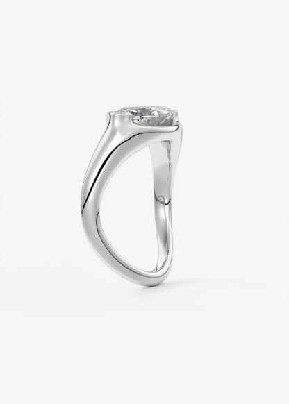 Oval Solitaire With Raised Basket Gallery Lab Grown Diamond Engagement Ring