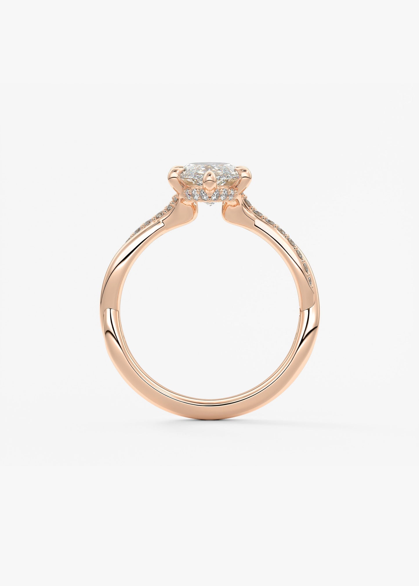 Oval Solitaire With Raised Basket Gallery Lab Grown Diamond Engagement Ring