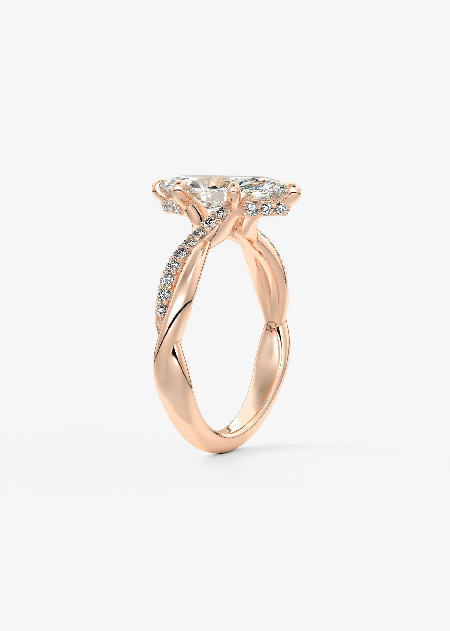 Oval Solitaire With Raised Basket Gallery Lab Grown Diamond Engagement Ring