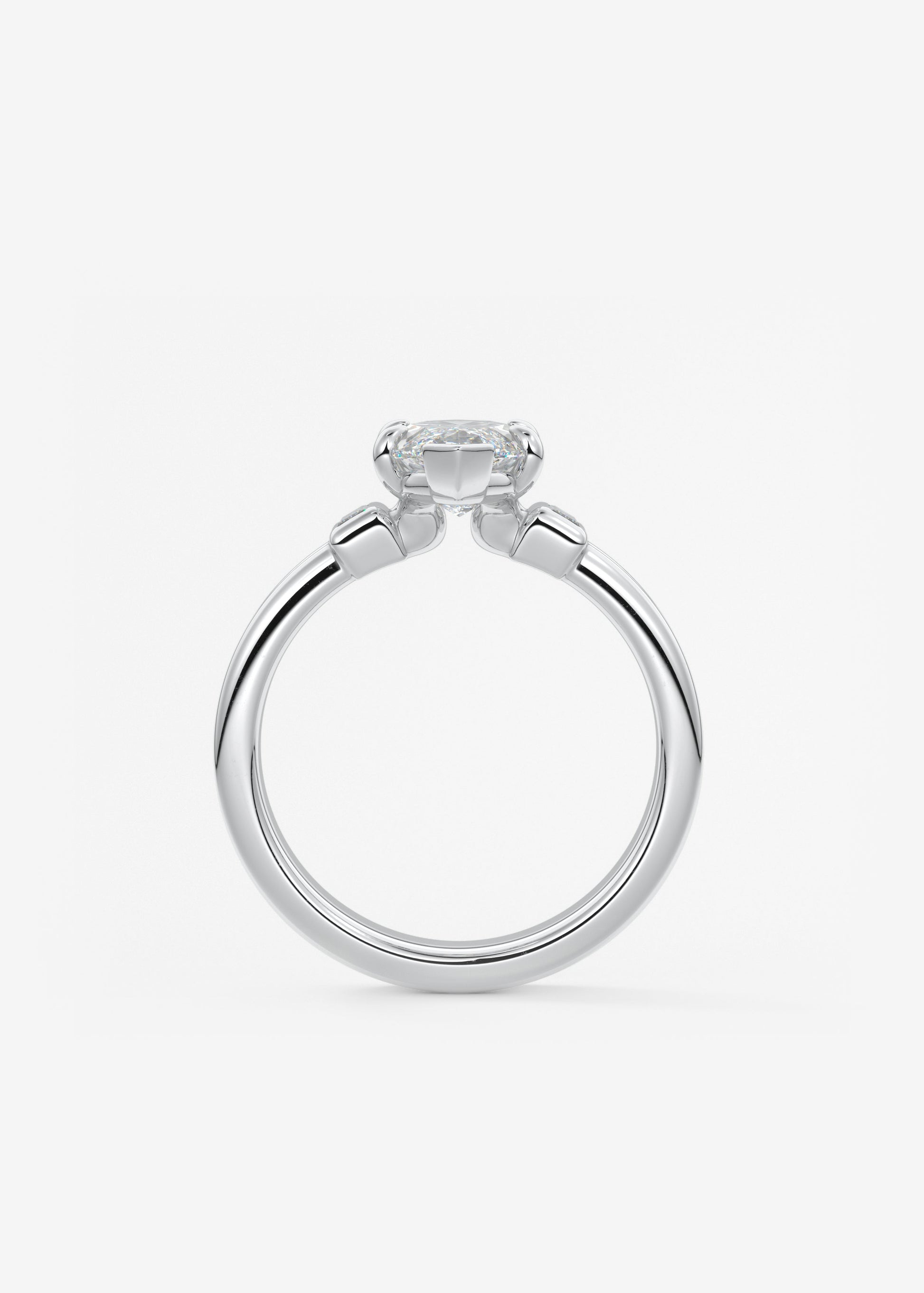 Oval Solitaire With Raised Basket Gallery Lab Grown Diamond Engagement Ring