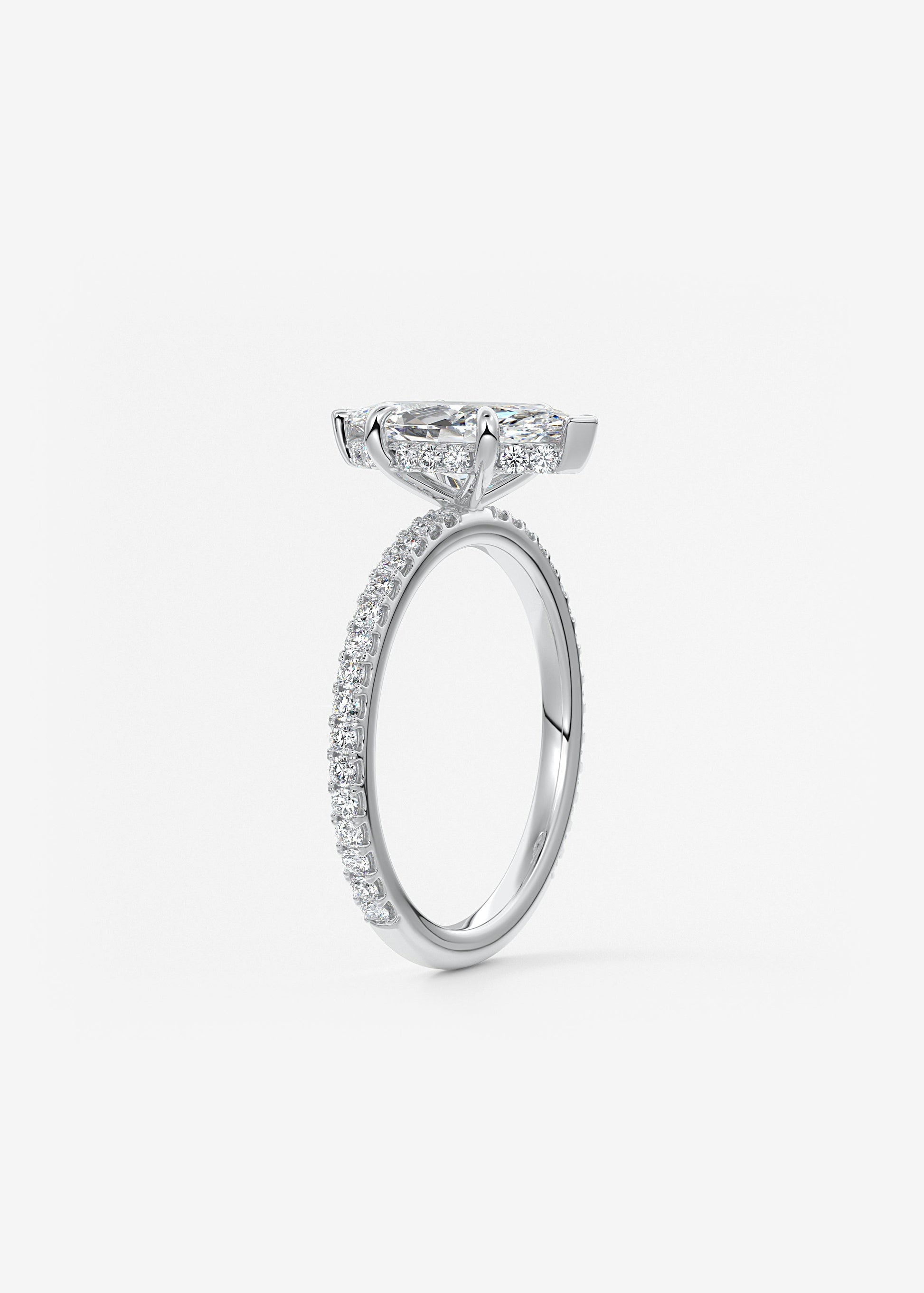 Oval Solitaire With Raised Basket Gallery Lab Grown Diamond Engagement Ring
