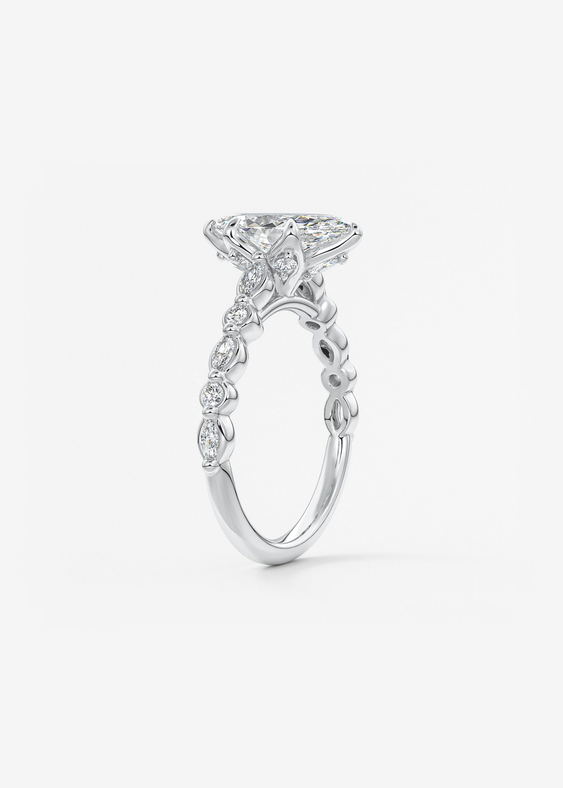 Oval Solitaire With Raised Basket Gallery Lab Grown Diamond Engagement Ring