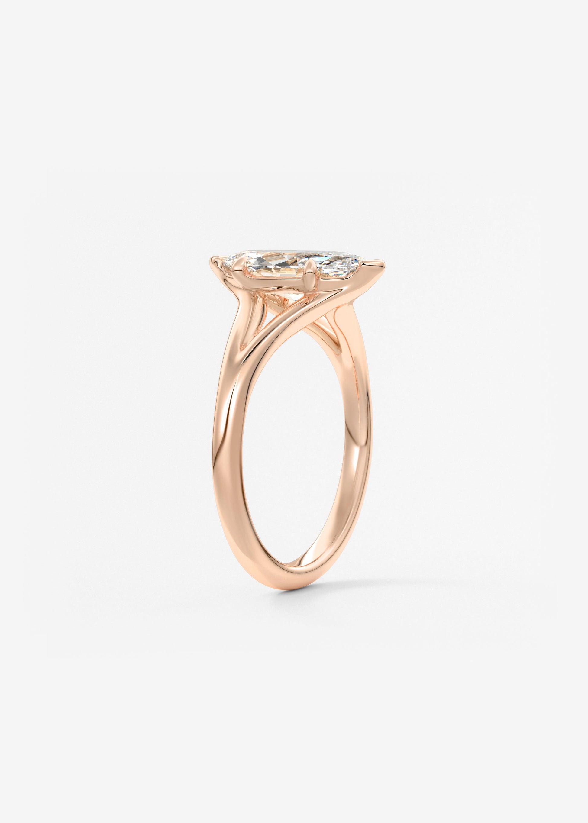 Oval Solitaire With Raised Basket Gallery Lab Grown Diamond Engagement Ring