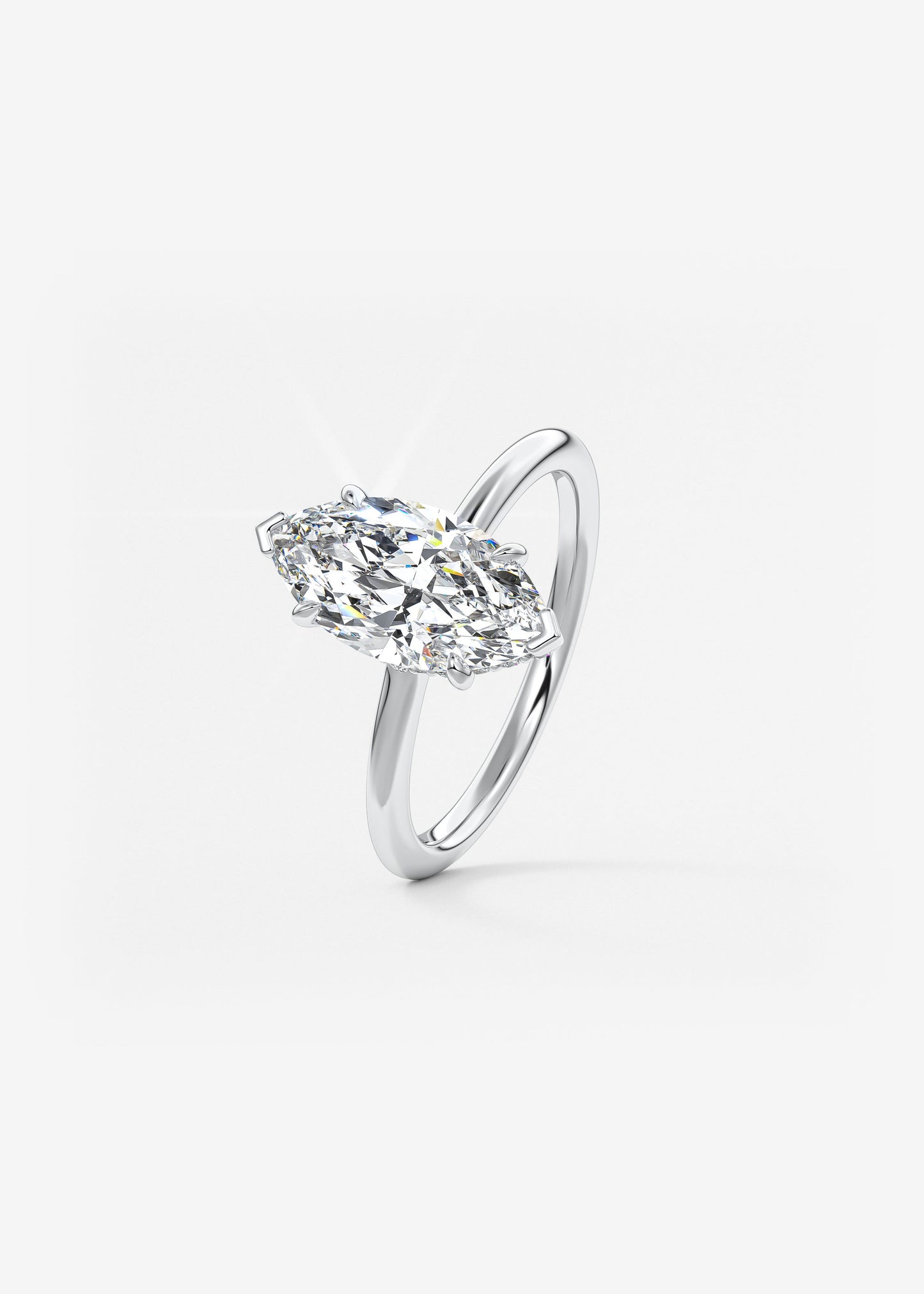 Oval Solitaire With Raised Basket Gallery Lab Grown Diamond Engagement Ring