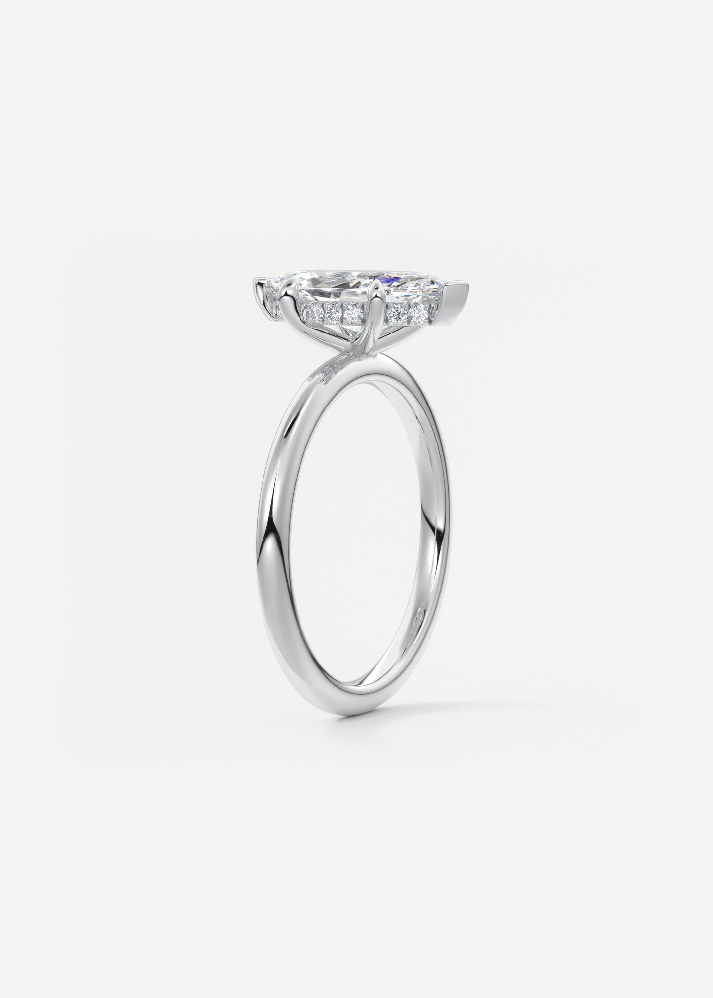 Oval Solitaire With Raised Basket Gallery Lab Grown Diamond Engagement Ring