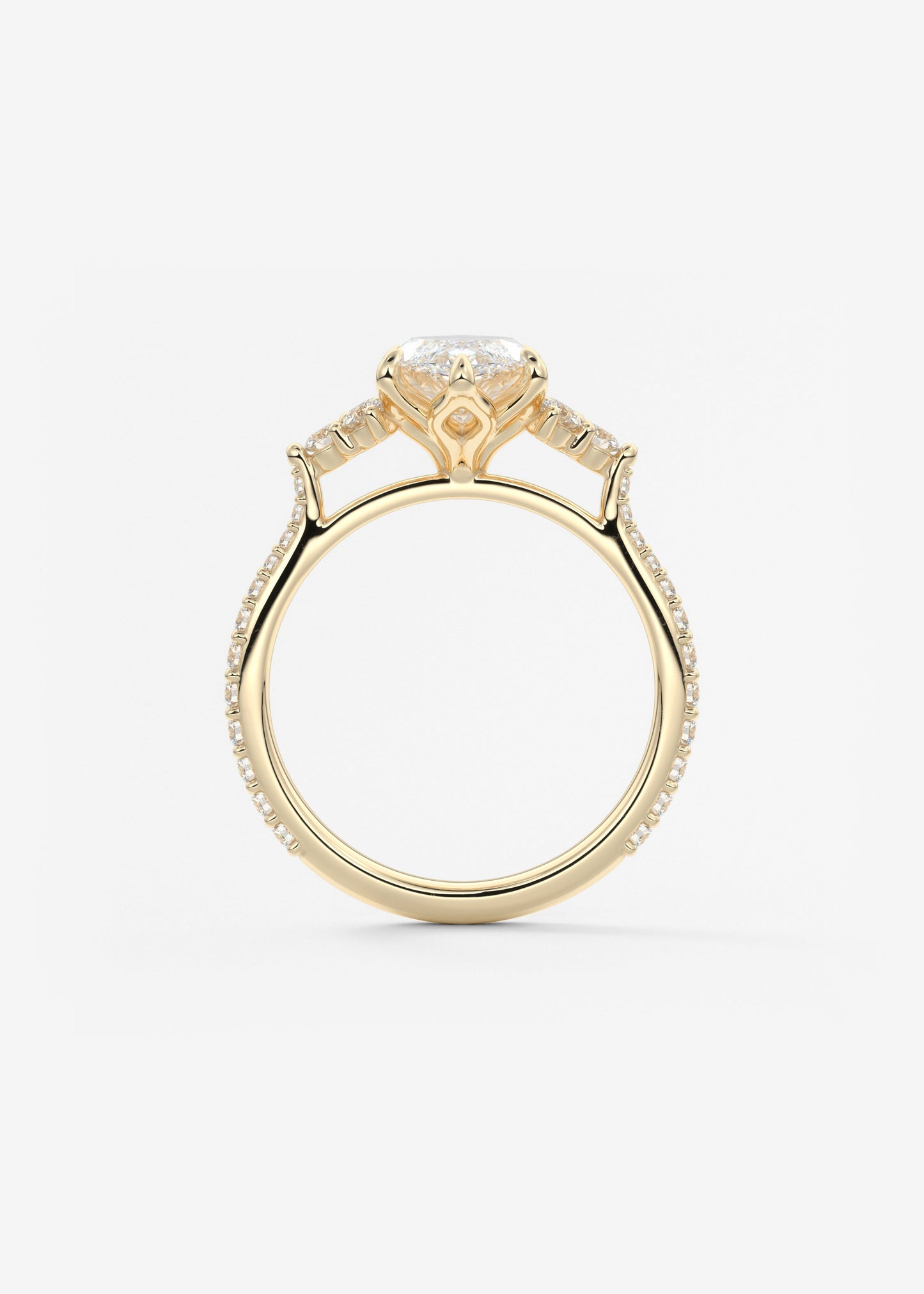 Oval Solitaire With Raised Basket Gallery Lab Grown Diamond Engagement Ring