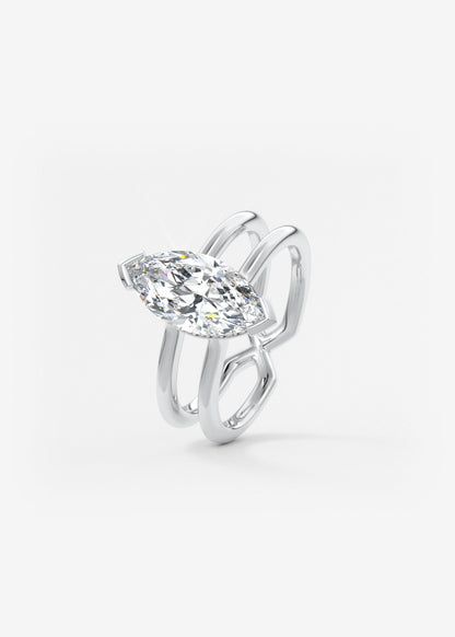 Oval Solitaire With Raised Basket Gallery Lab Grown Diamond Engagement Ring