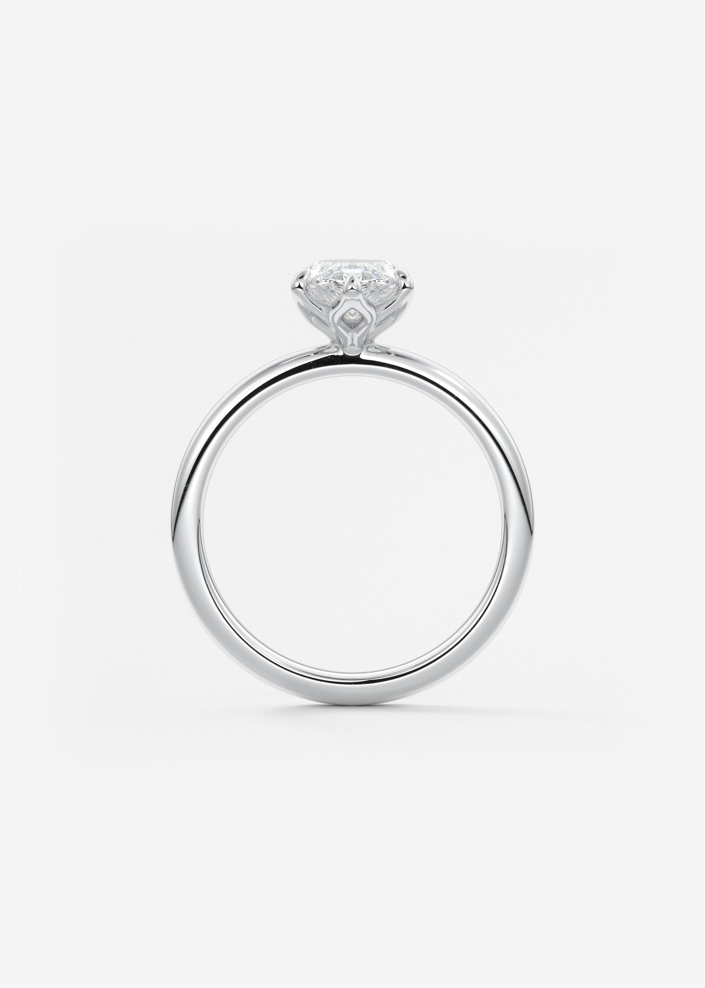 Oval Solitaire With Raised Basket Gallery Lab Grown Diamond Engagement Ring