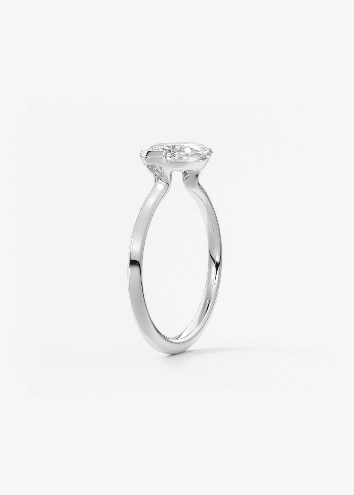 Oval Solitaire With Raised Basket Gallery Lab Grown Diamond Engagement Ring