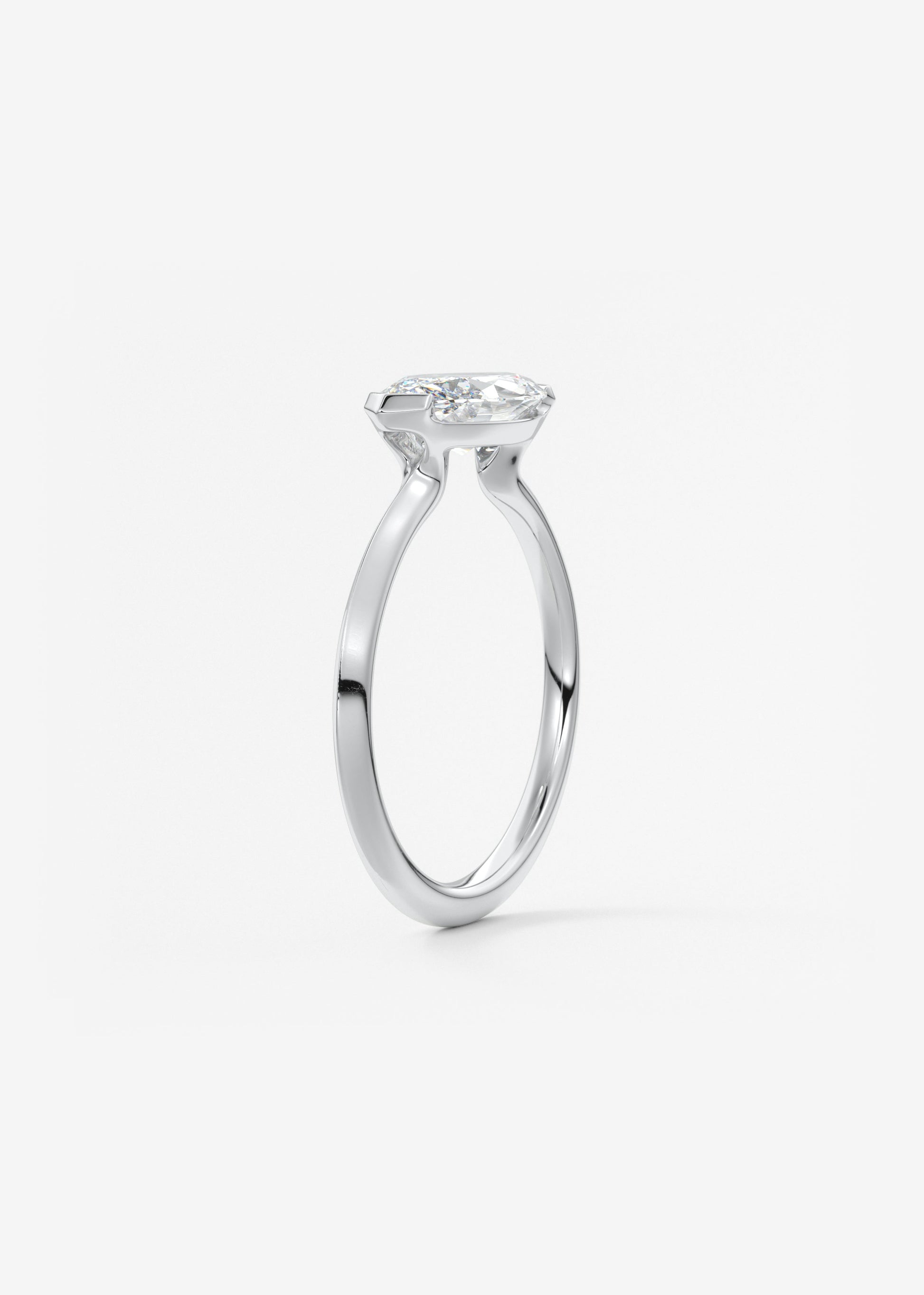 Oval Solitaire With Raised Basket Gallery Lab Grown Diamond Engagement Ring