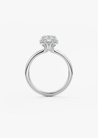 Oval Solitaire With Raised Basket Gallery Lab Grown Diamond Engagement Ring