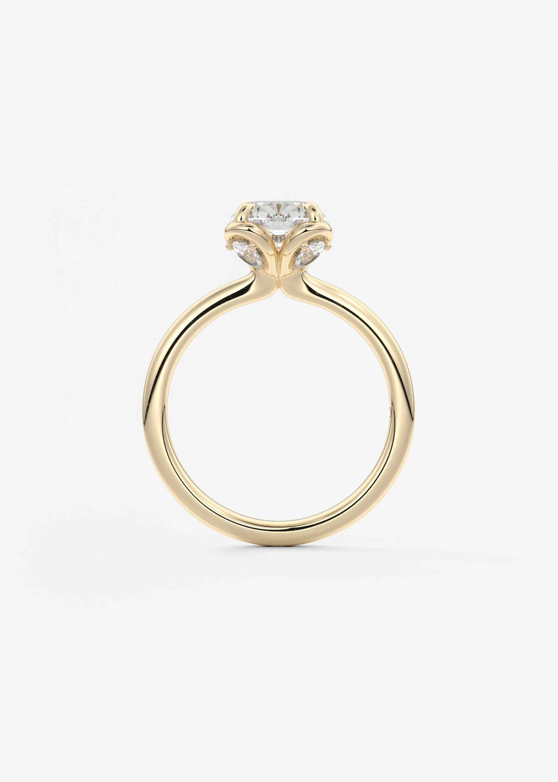 Oval Solitaire With Raised Basket Gallery Lab Grown Diamond Engagement Ring