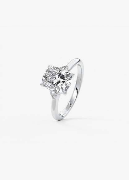 Oval Solitaire With Raised Basket Gallery Lab Grown Diamond Engagement Ring