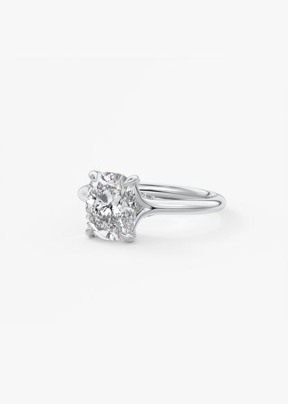 Oval Solitaire With Raised Basket Gallery Lab Grown Diamond Engagement Ring