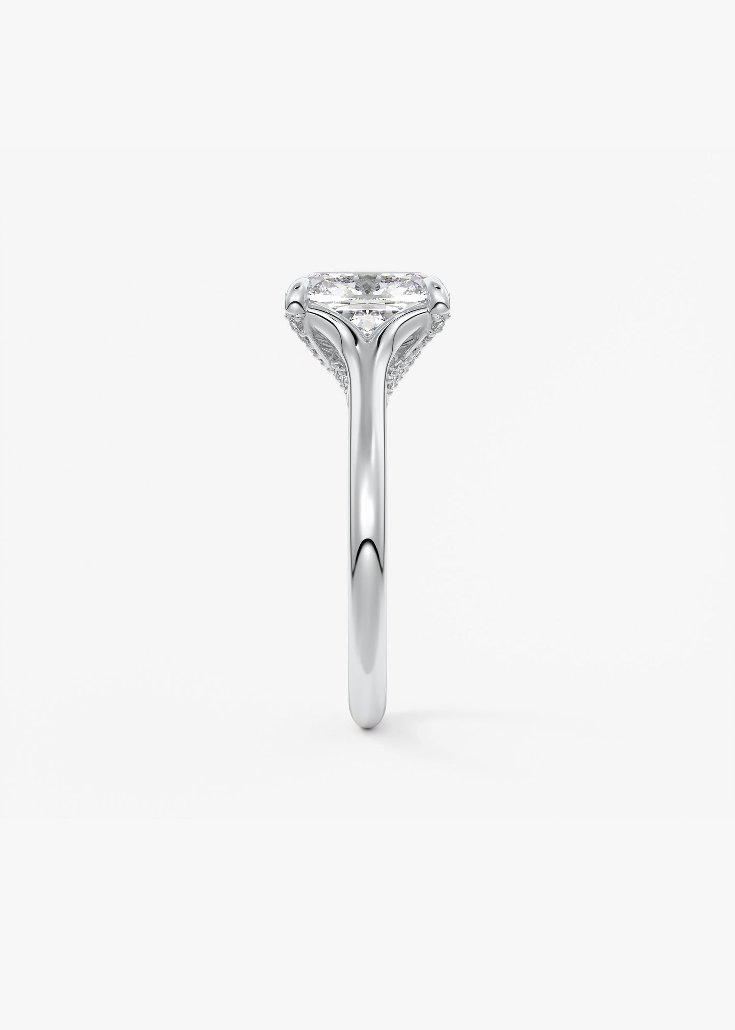 Oval Solitaire With Raised Basket Gallery Lab Grown Diamond Engagement Ring