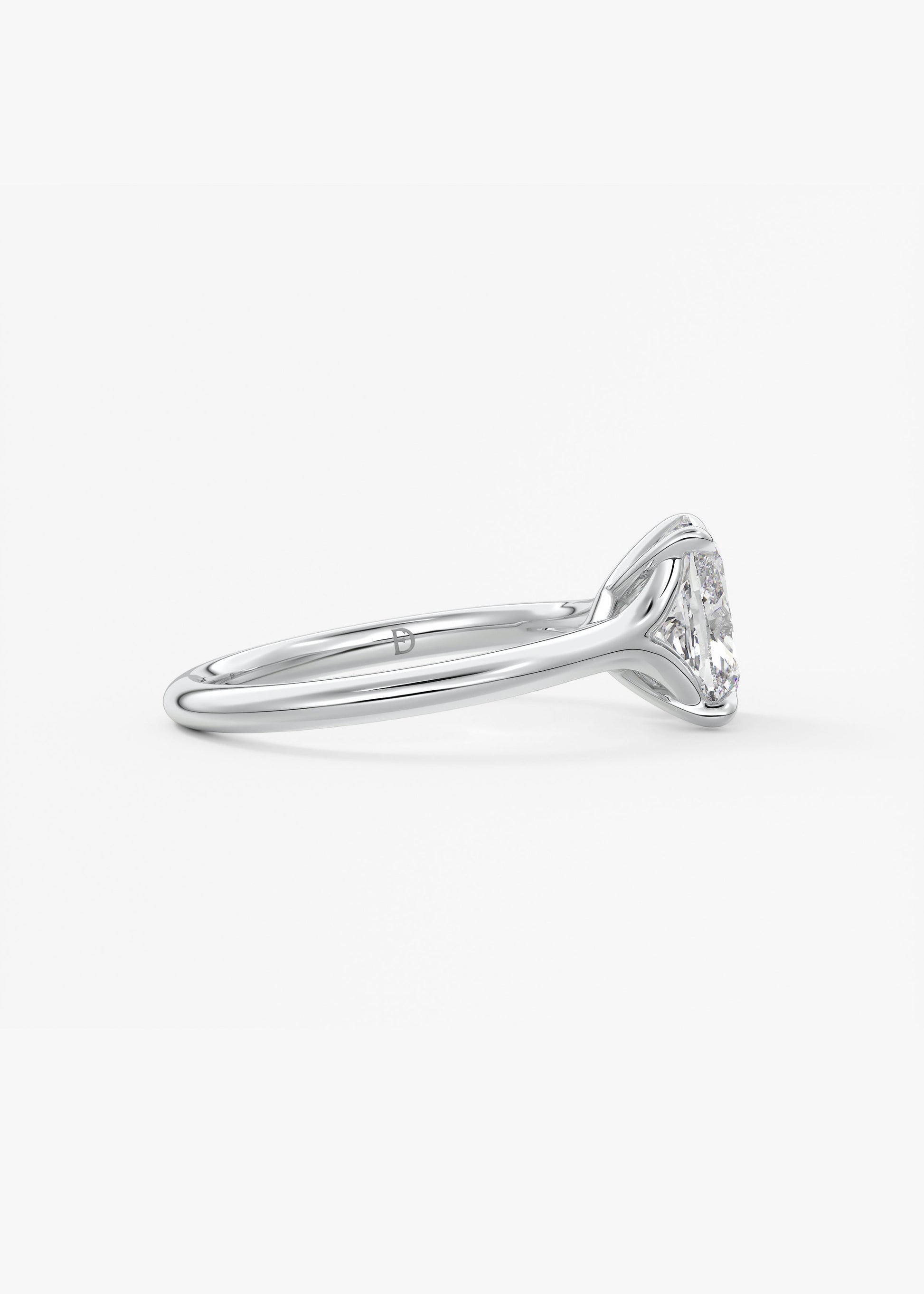 Oval Solitaire With Raised Basket Gallery Lab Grown Diamond Engagement Ring