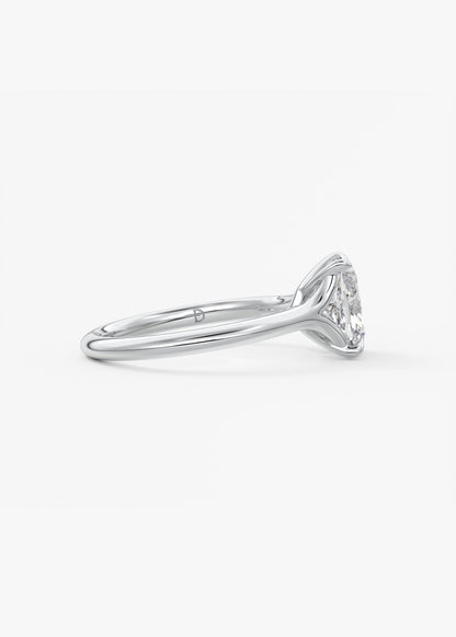 Oval Solitaire With Raised Basket Gallery Lab Grown Diamond Engagement Ring