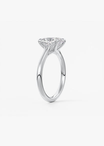 Oval Solitaire With Raised Basket Gallery Lab Grown Diamond Engagement Ring