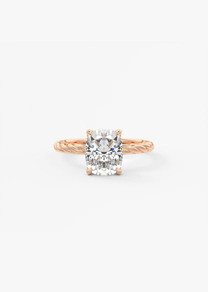Oval Solitaire With Raised Basket Gallery Lab Grown Diamond Engagement Ring