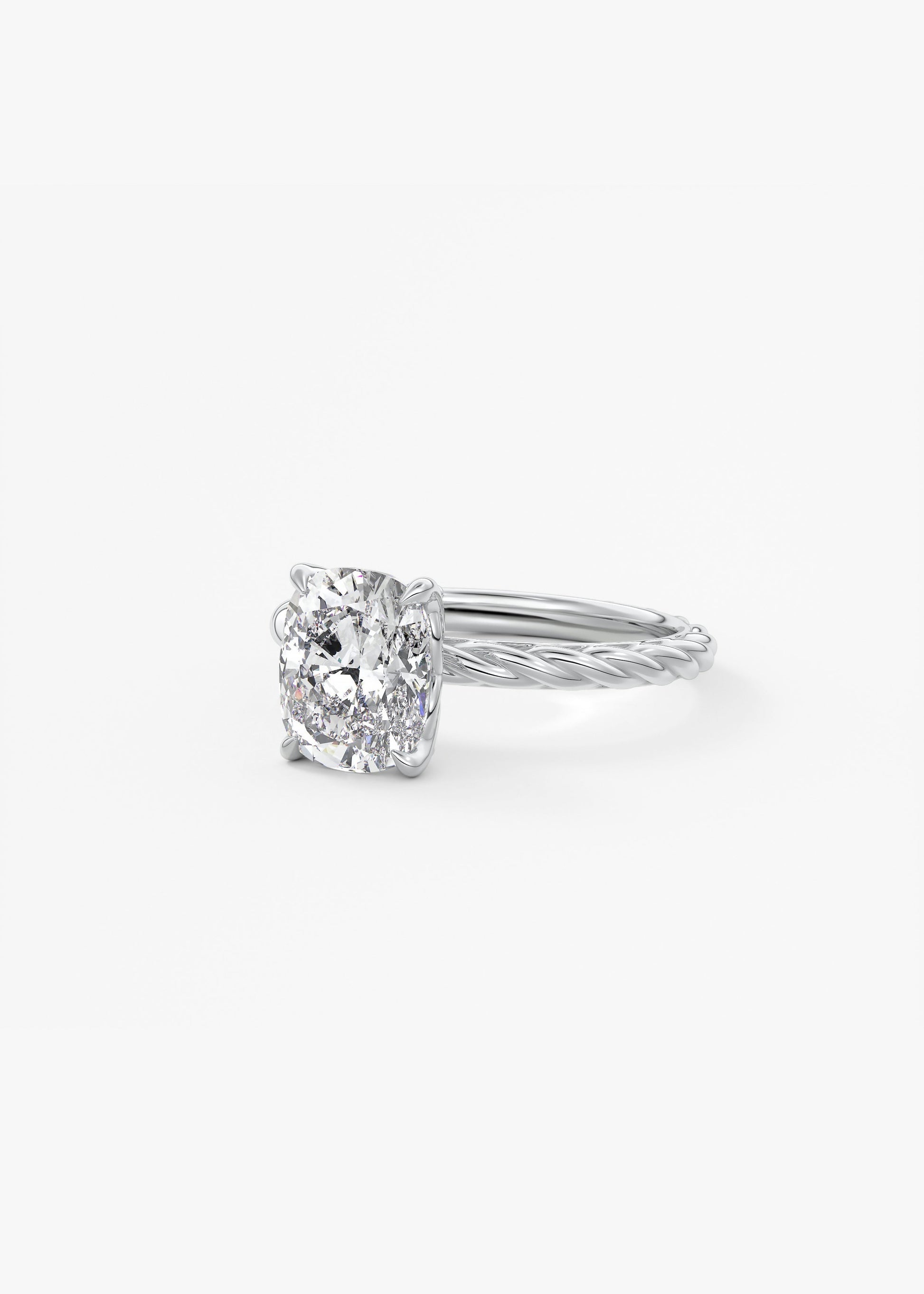 Oval Solitaire With Raised Basket Gallery Lab Grown Diamond Engagement Ring