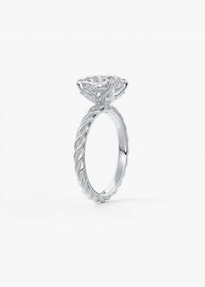 Oval Solitaire With Raised Basket Gallery Lab Grown Diamond Engagement Ring