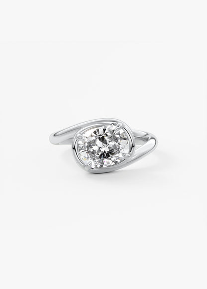 Oval Solitaire With Raised Basket Gallery Lab Grown Diamond Engagement Ring