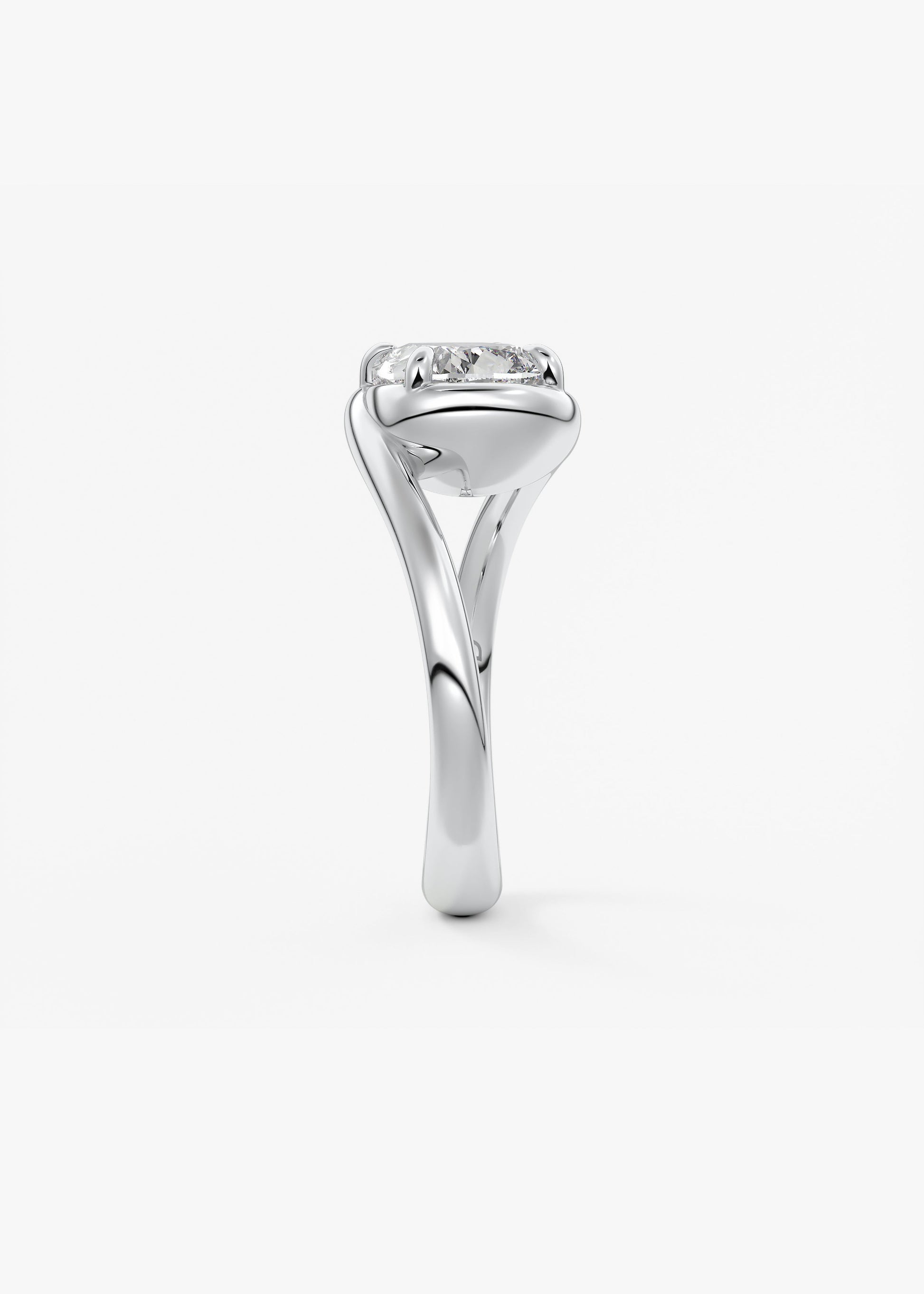 Oval Solitaire With Raised Basket Gallery Lab Grown Diamond Engagement Ring