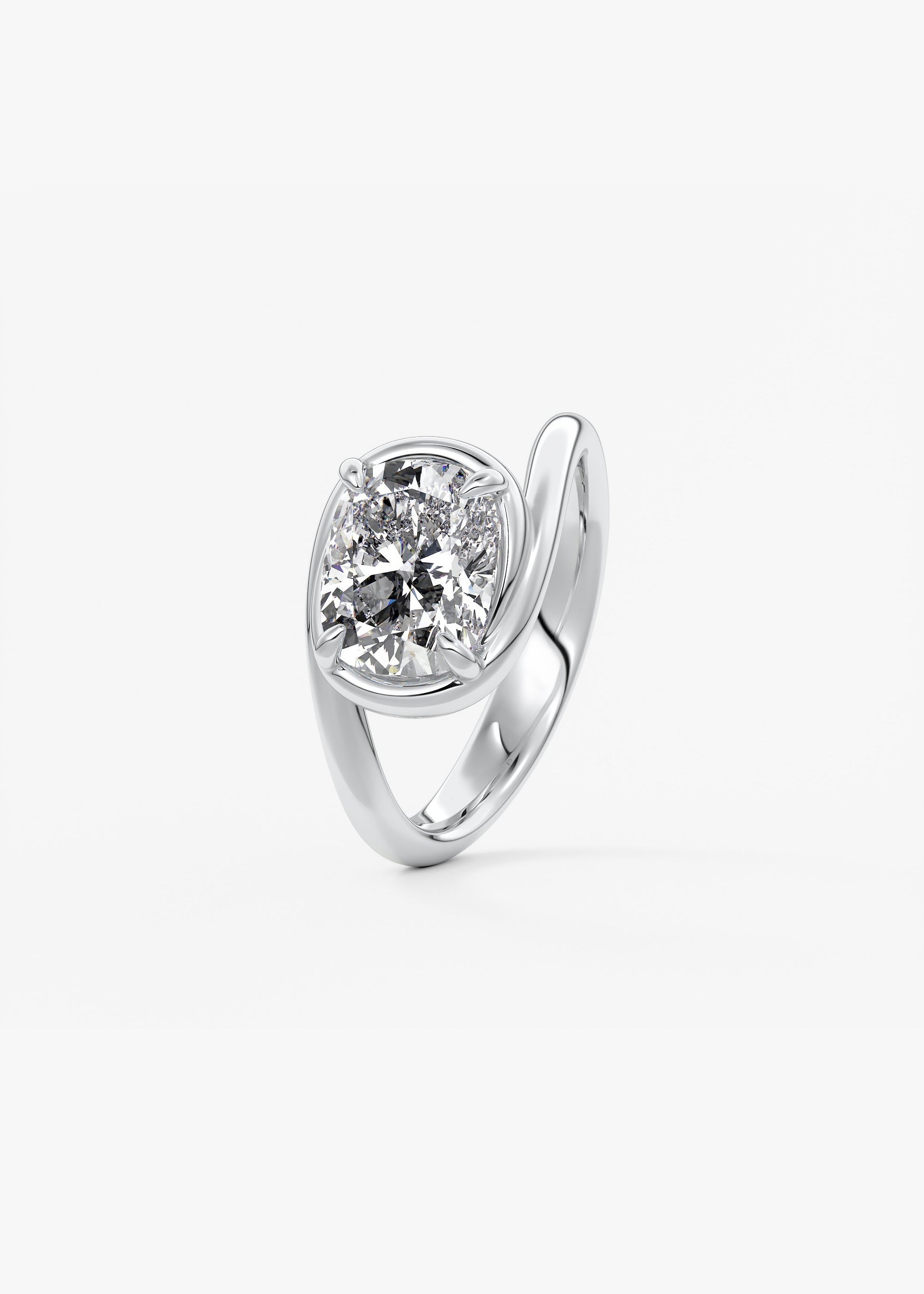 Oval Solitaire With Raised Basket Gallery Lab Grown Diamond Engagement Ring