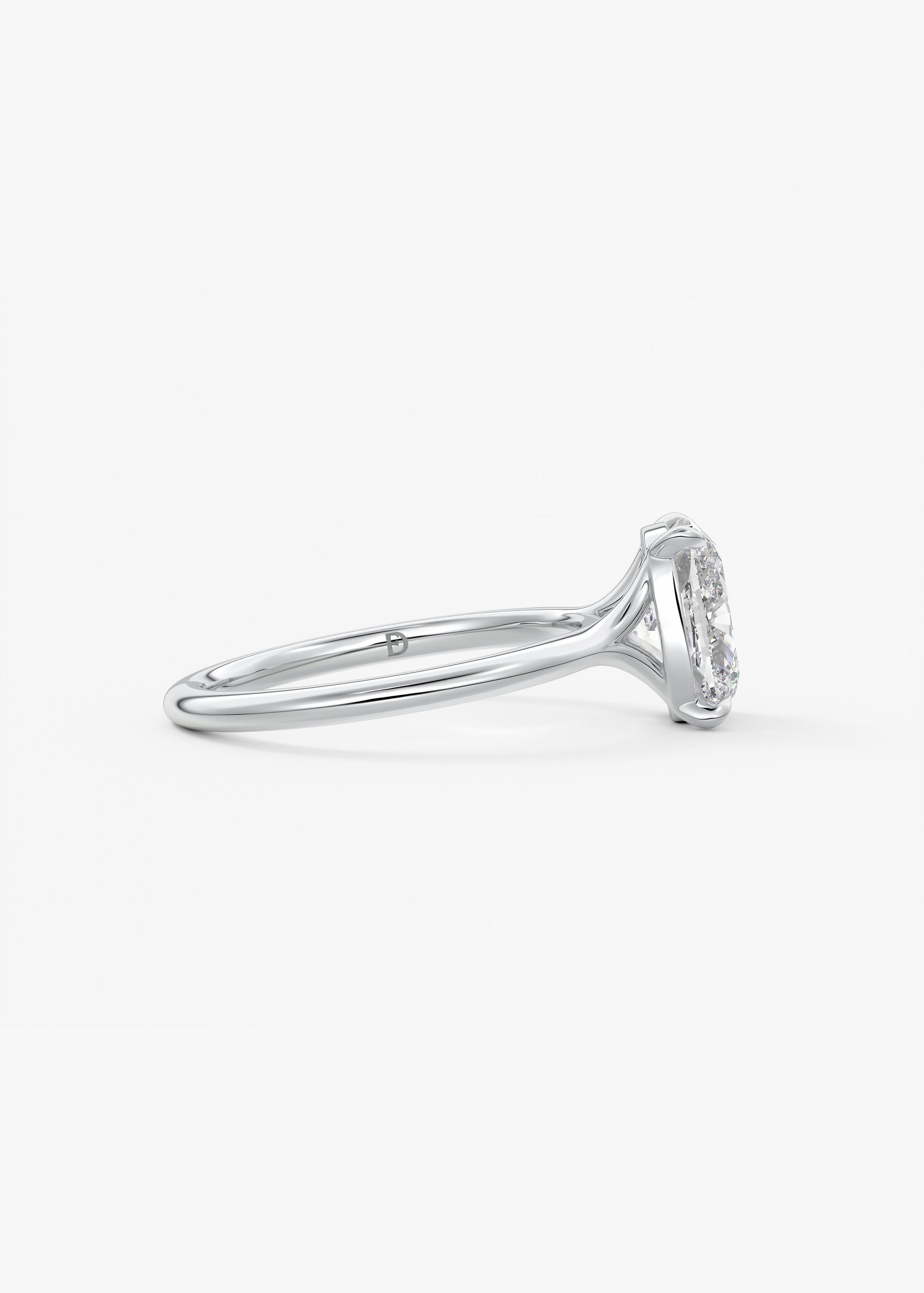 Oval Solitaire With Raised Basket Gallery Lab Grown Diamond Engagement Ring