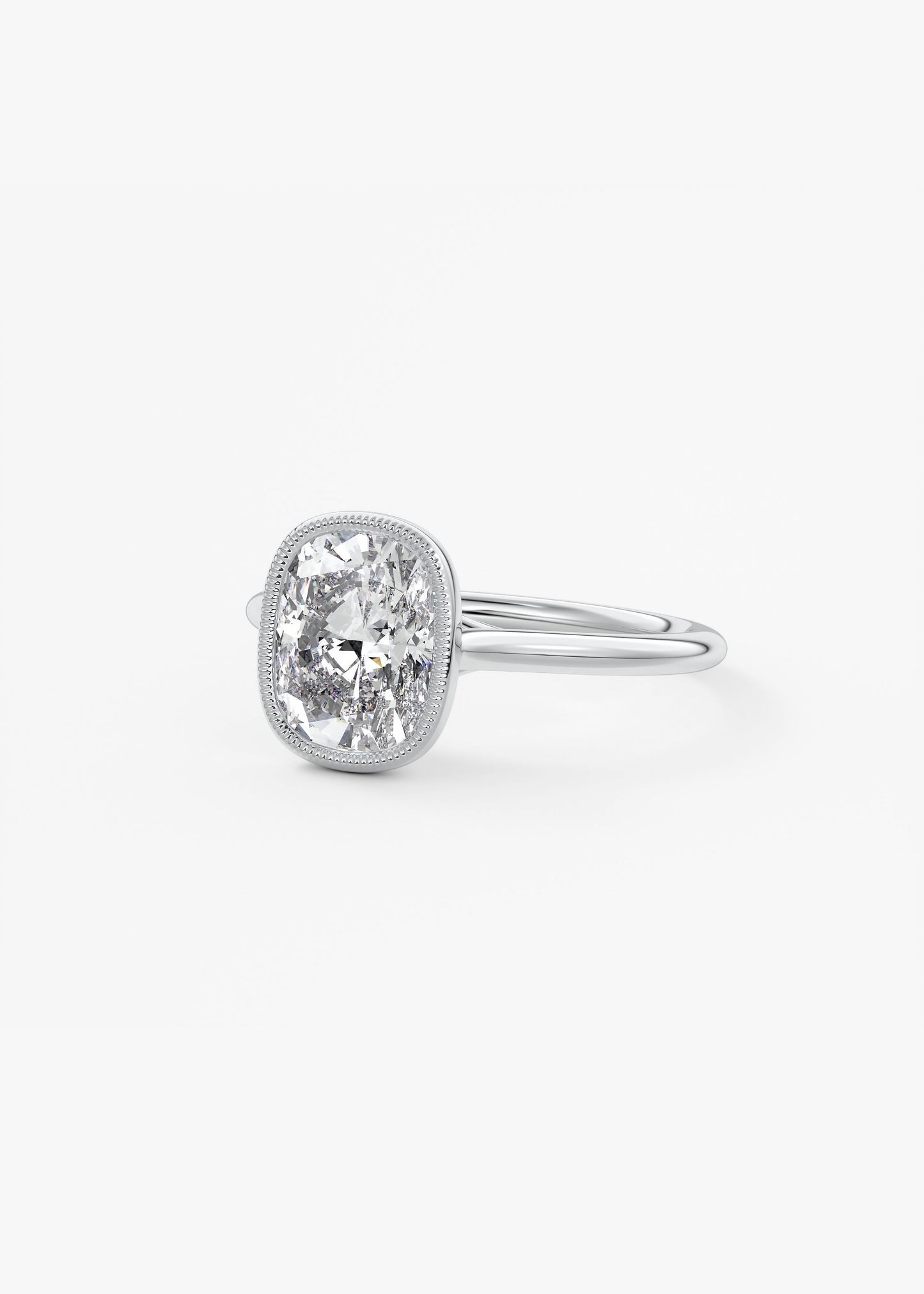 Oval Solitaire With Raised Basket Gallery Lab Grown Diamond Engagement Ring