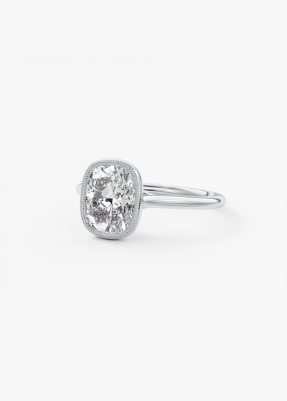 Oval Solitaire With Raised Basket Gallery Lab Grown Diamond Engagement Ring