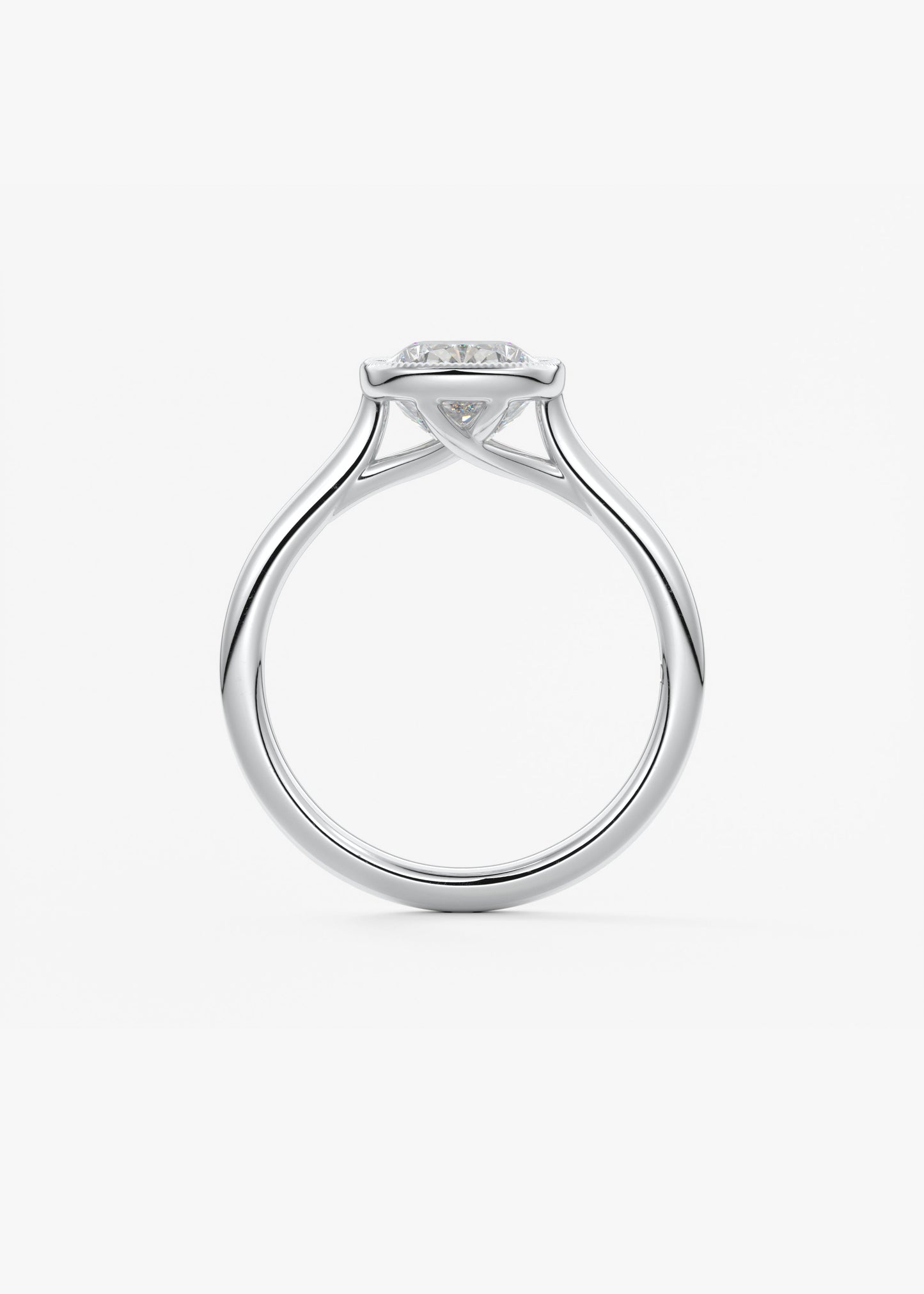 Oval Solitaire With Raised Basket Gallery Lab Grown Diamond Engagement Ring