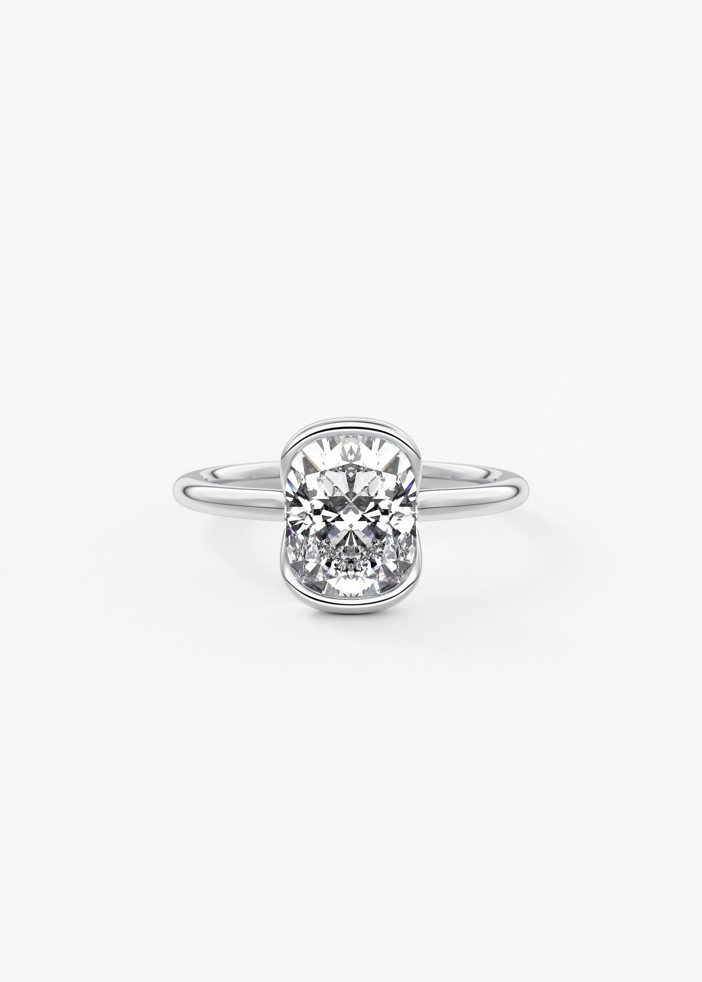 Oval Solitaire With Raised Basket Gallery Lab Grown Diamond Engagement Ring