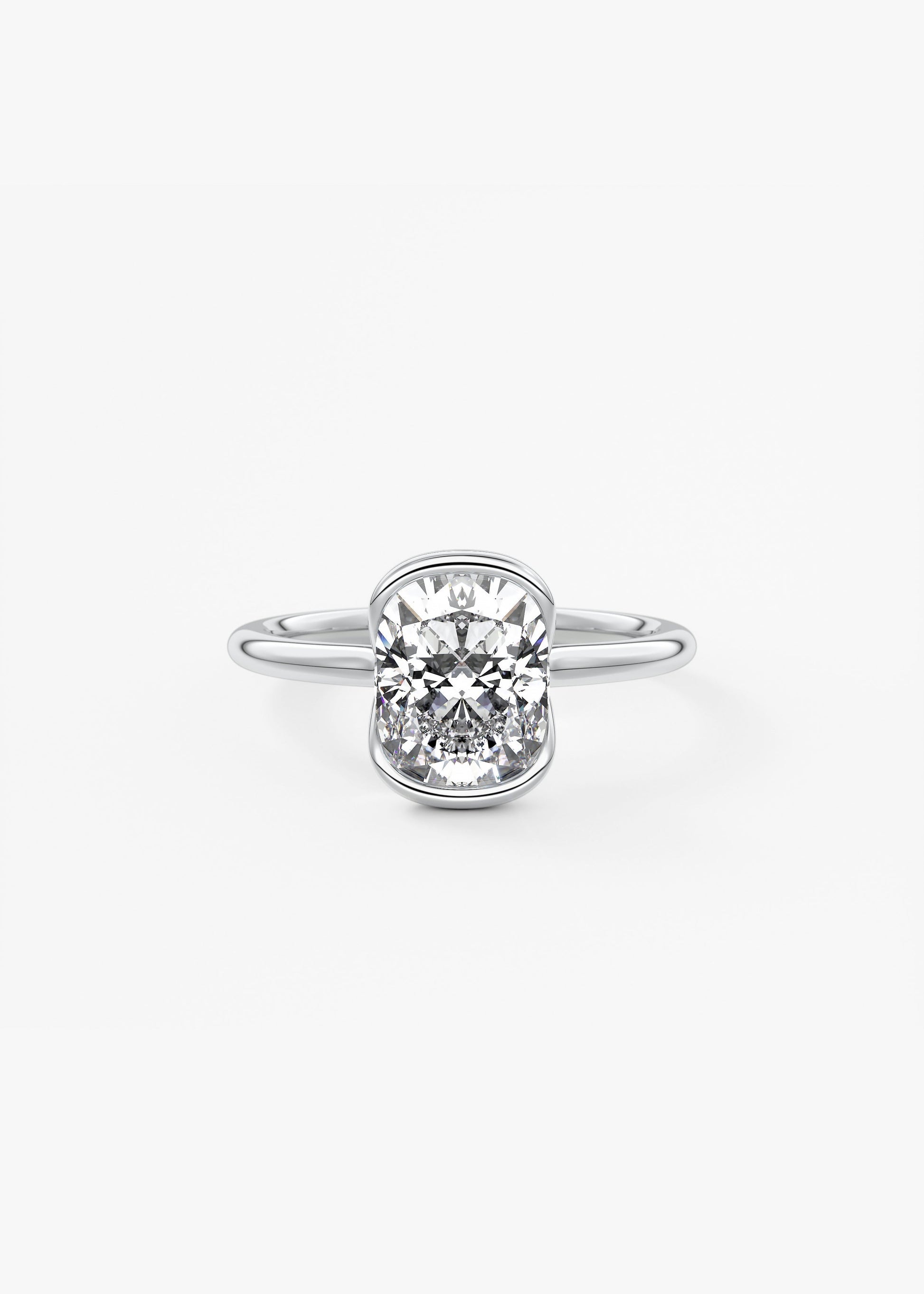 Oval Solitaire With Raised Basket Gallery Lab Grown Diamond Engagement Ring