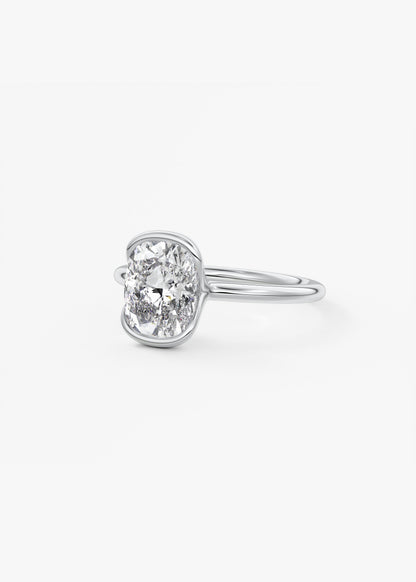Oval Solitaire With Raised Basket Gallery Lab Grown Diamond Engagement Ring