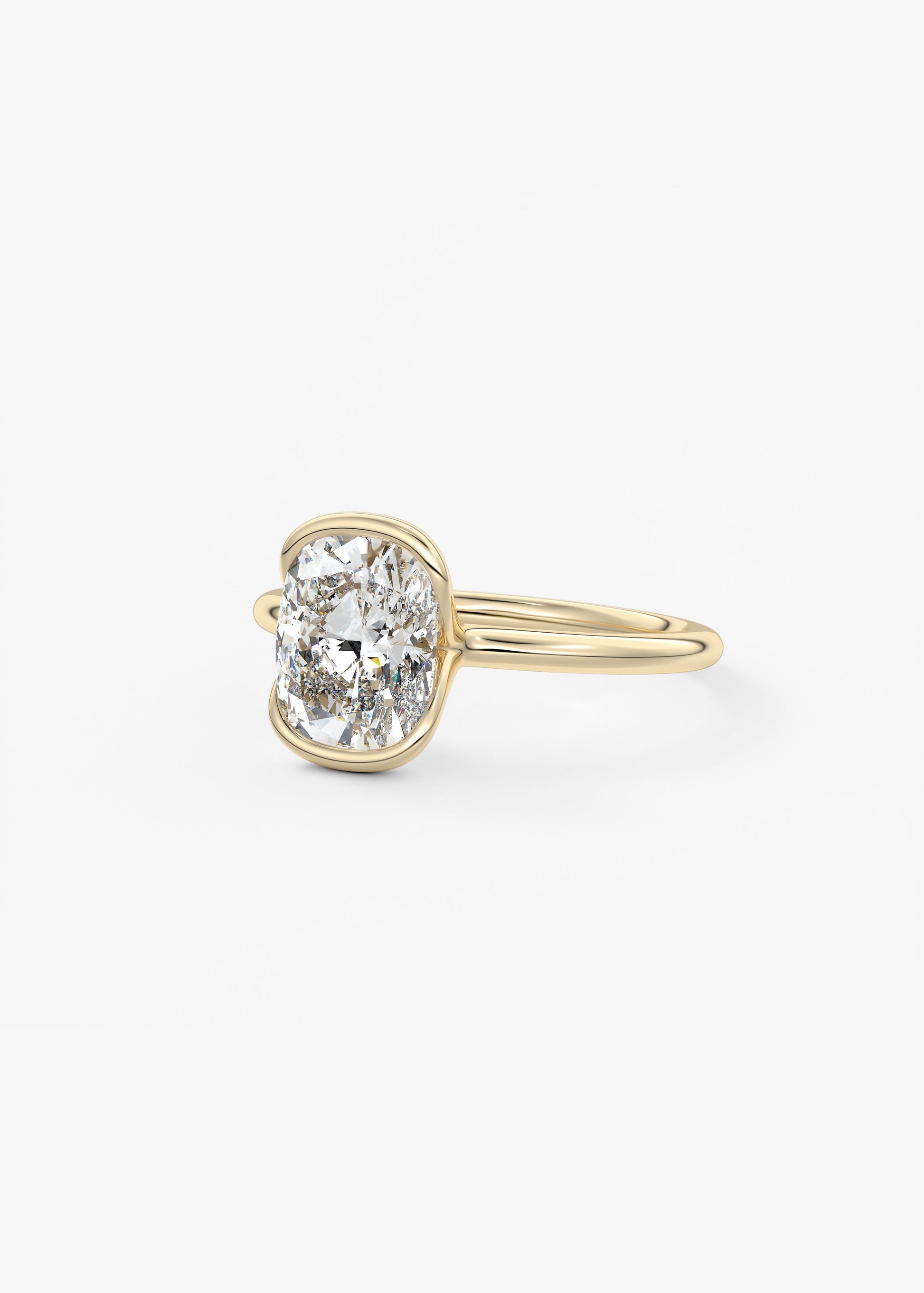 Oval Solitaire With Raised Basket Gallery Lab Grown Diamond Engagement Ring