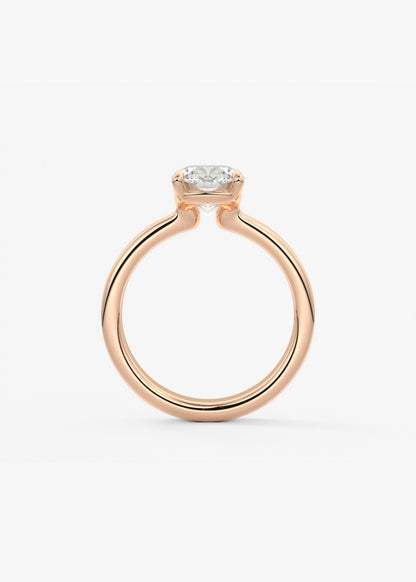 Oval Solitaire With Raised Basket Gallery Lab Grown Diamond Engagement Ring