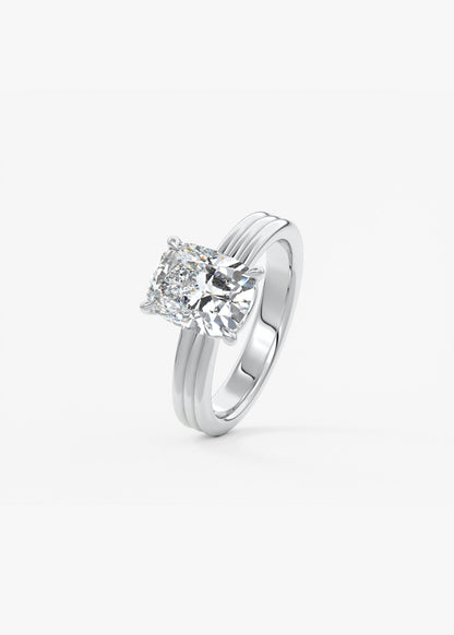 Oval Solitaire With Raised Basket Gallery Lab Grown Diamond Engagement Ring