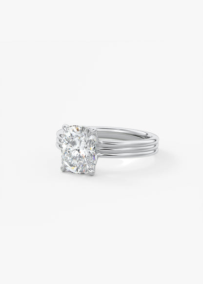 Oval Solitaire With Raised Basket Gallery Lab Grown Diamond Engagement Ring