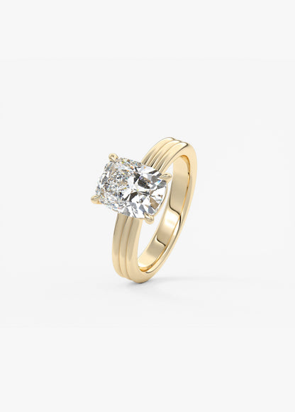 Oval Solitaire With Raised Basket Gallery Lab Grown Diamond Engagement Ring