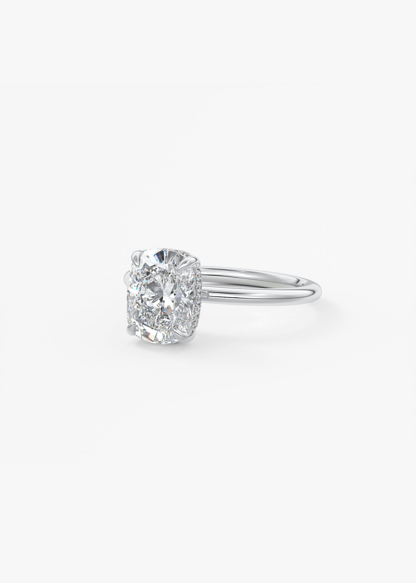 Oval Solitaire With Raised Basket Gallery Lab Grown Diamond Engagement Ring
