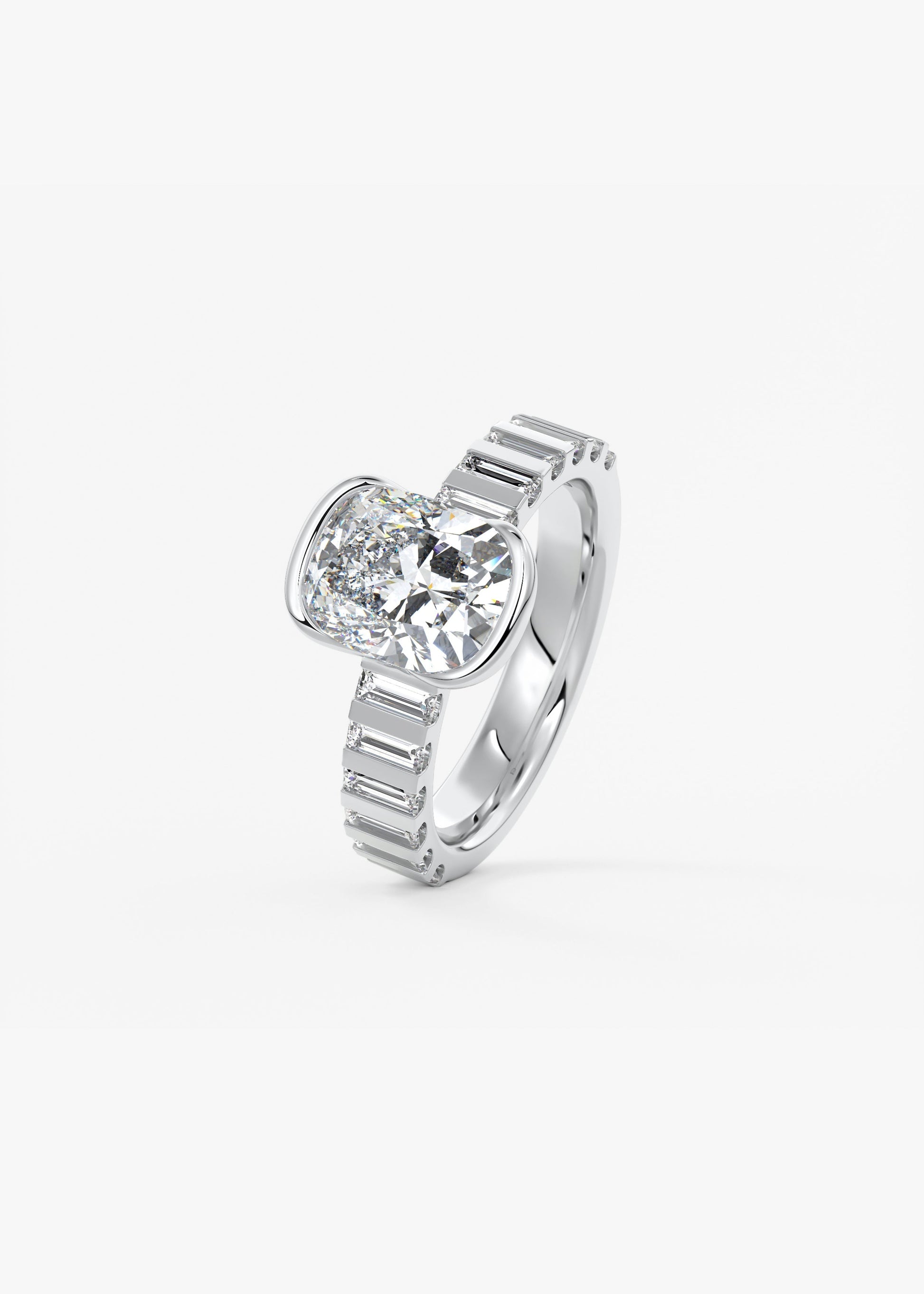 Oval Solitaire With Raised Basket Gallery Lab Grown Diamond Engagement Ring