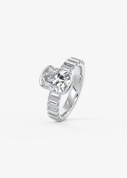 Oval Solitaire With Raised Basket Gallery Lab Grown Diamond Engagement Ring