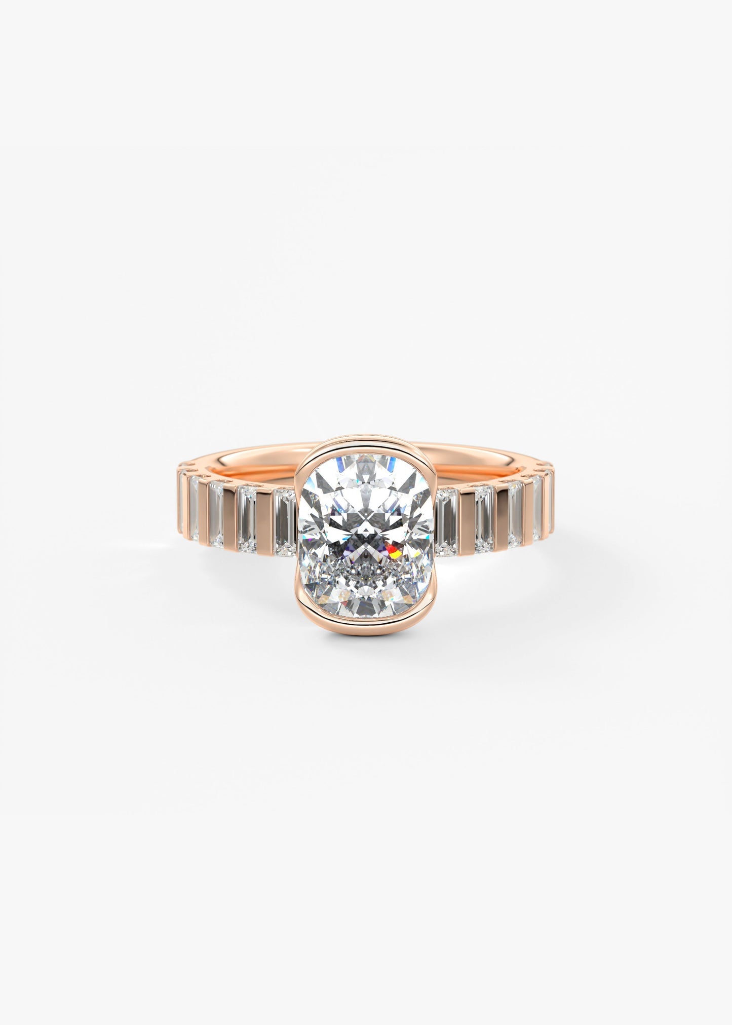 Oval Solitaire With Raised Basket Gallery Lab Grown Diamond Engagement Ring