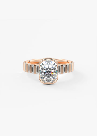 Oval Solitaire With Raised Basket Gallery Lab Grown Diamond Engagement Ring