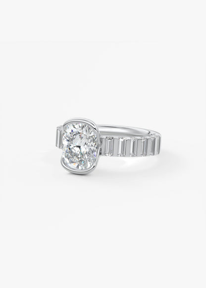 Oval Solitaire With Raised Basket Gallery Lab Grown Diamond Engagement Ring